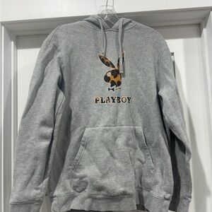 PLAYBOY Gray Hoodie with Logo